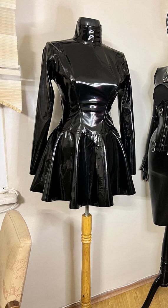 Long Sleeve PVC Dress - Etsy