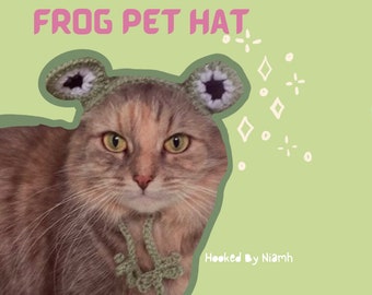 Handmade Crochet Frog Pet Hat - Adorable Reptile Costume - Unique Gift for Pet Owners - Customizable Colors - Cute Animal Accessories - Cats