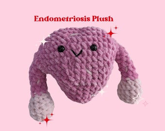 Handmade Crochet Plush - Endometriosis Awareness - Chronic Illness Support - Personalized Gift - Comforting Toy - Customizable Colors - Cute