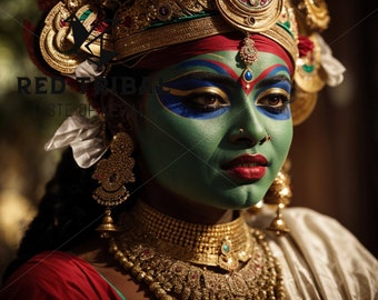 Mujer Kerala Katha Kali bailarina