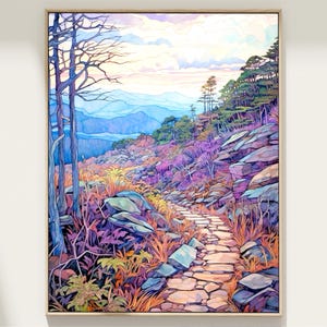 Appalachian Tailoration Blue Ridge Mountain Aquarell Malerei Kunstdruck Wohnkultur Geschenk