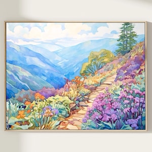 Appalachian Trail Travel Watercolor Painting Art Print, United States Wall Art, Home Decor Home Decor Gift