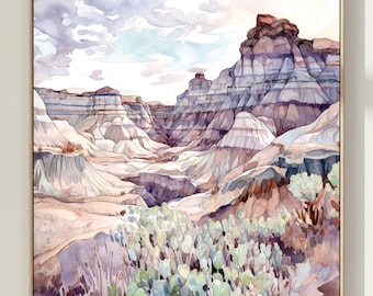 Akwarela z Parku Narodowego Badlands: Sztuka krajobrazu Dakoty Południowej