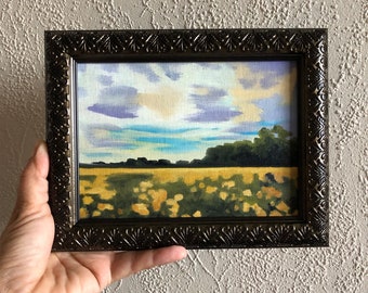 Countryside landscape framed art oil painting original art