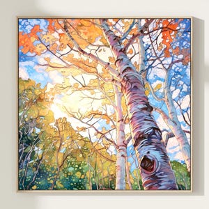 Sunset Tree Wall Art Poster Vibrant Landscape Painting Print Colorful Nature Inspired Art Serene Forest Home Decor Gift Art