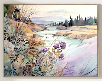 Yellowstone River Watercolor Painting Art Print