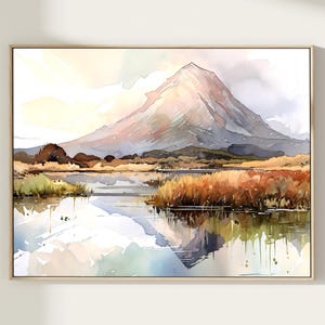 Ireland print, Mount Errigal Watercolor Painting, Nationaal Park Glenveagh, Travel Wall Art Gift