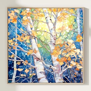 Sunset Tree Wall Art Poster Vibrant Landscape Painting Print Colorful Nature Inspired Art Serene Forest Home Decor Gift Art