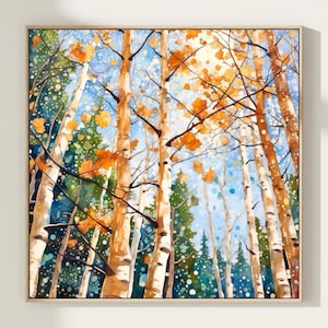 Tree Watercolor Art Print, Tree Painting, Woodland Wall Decor, Forest Watercolor, Nature Home Decor Gift Art