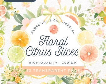 Floral Citrus Clipart, Citrus Bridal Shower, She Found Her Main Squeeze, Couple Theme Baby Brunch Invite SVG, Summer Slices For Garland PNG