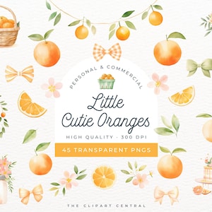 Little Cutie Clipart, Cutie Orange Clipart, Zwei kleine Cuties-Babyparty, A Cutie ist unterwegs, Geburtstag einladen, Clip Art PNG Grafiken