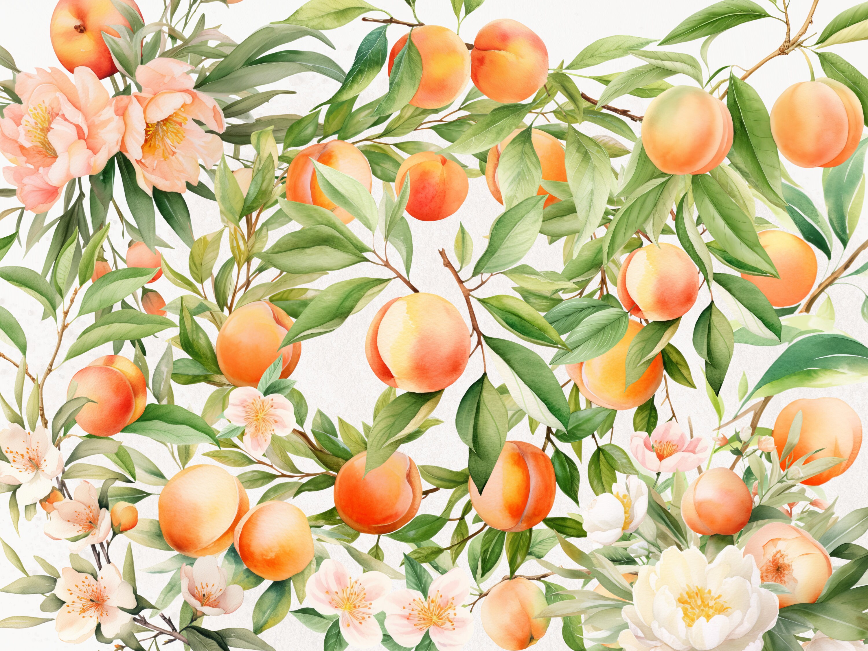 Watercolor Peach Clipart, Sweet Little Peach Baby Shower, Peaches ...