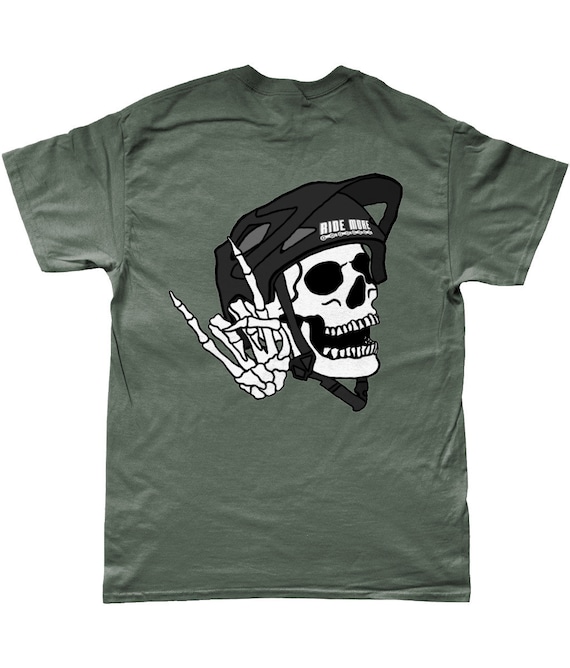 Mountain Bike Skull T-Shirt - Explore Adventure Tee Mountain Bike Skull T-Shirt - Explore Adventure Tee