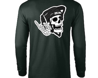 Ride More 'Wear Your Lid!' Ultra Cotton® Long Sleeve T-Shirt (dark colours) Mens Gift Cycling Tee, Mountain Bike, MTB t-shirt, MTB Gift