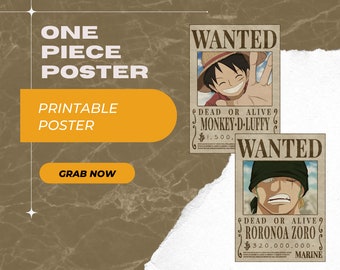 10 pieces One Piece Member Poster| Poster| Printable Poster| One Piece| Anime| Anime Poster| One Piece Bounty Poster