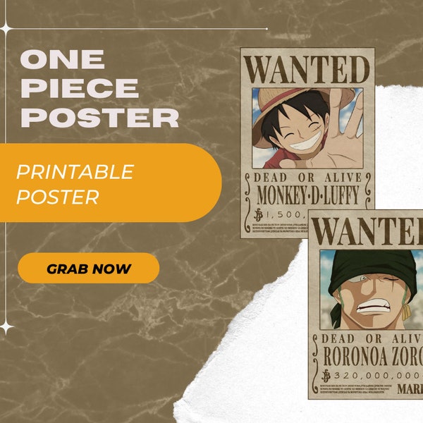 10 pieces One Piece Member Poster| Poster| Printable Poster| One Piece| Anime| Anime Poster| One Piece Bounty Poster