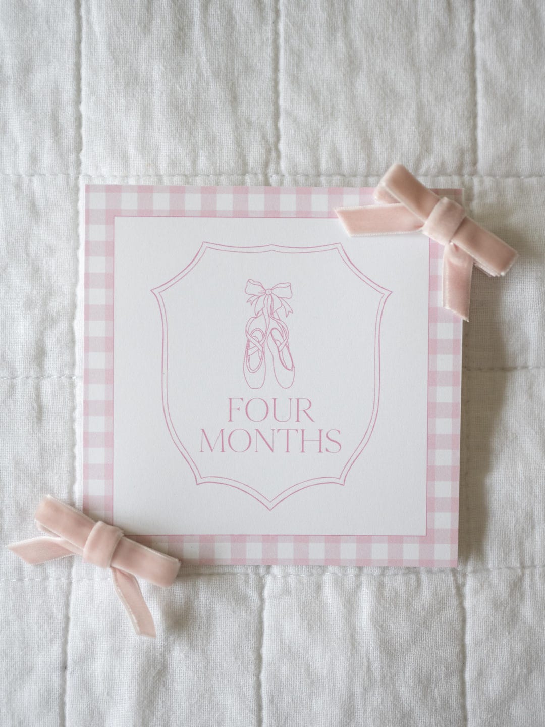 Pink Gingham Printable Milestone Cards - Etsy