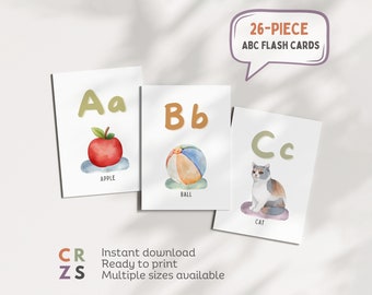 ABC Flash Cards | Alphabet Flash Cards | Printable Alphabet Flash Cards | Learn ABC | Educational Cards | Preschool Activity | ABC Printable
