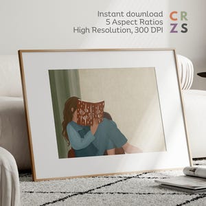 Book Lover Poster, Woman Reading a Book Art Print, Books Wall Art, Girl Reading Art Print, Eclectic Wall Art, Horizontal Book Wall Art