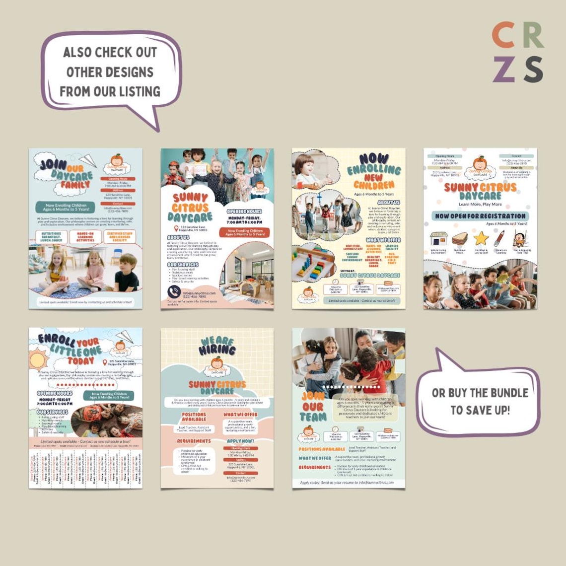 Register Form Flyer Daycare Flyer, Editable Childcare Flyers, Kindergarten Enrollment ...