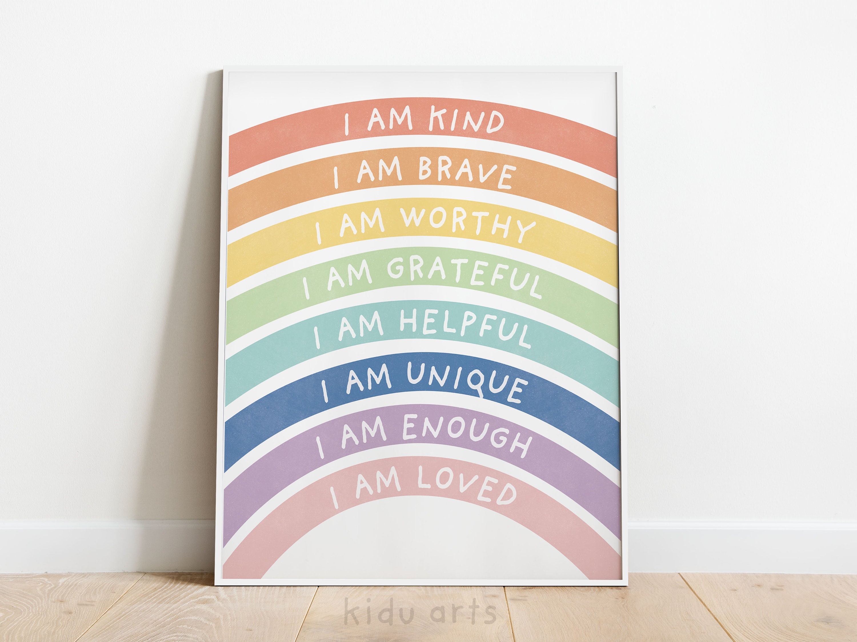 Décoration Murale Pour Enfants « Je Suis Gentil, Je Suis Brave », Affirmation Positive, 16x12 Pouces