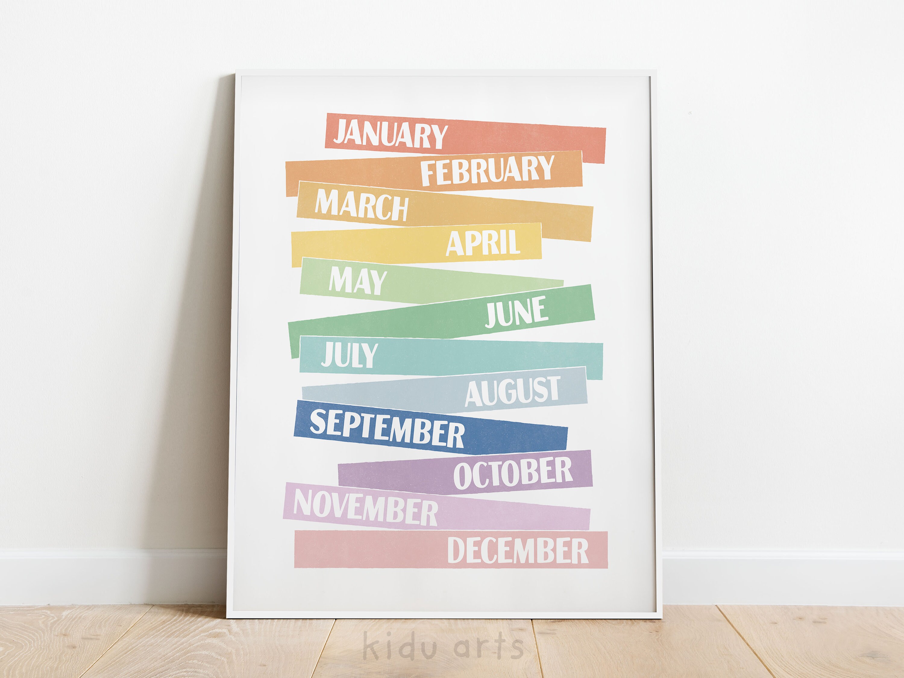 Days + Months Poster Combo Set, Rainbow Educational Prints, Homeschool ...