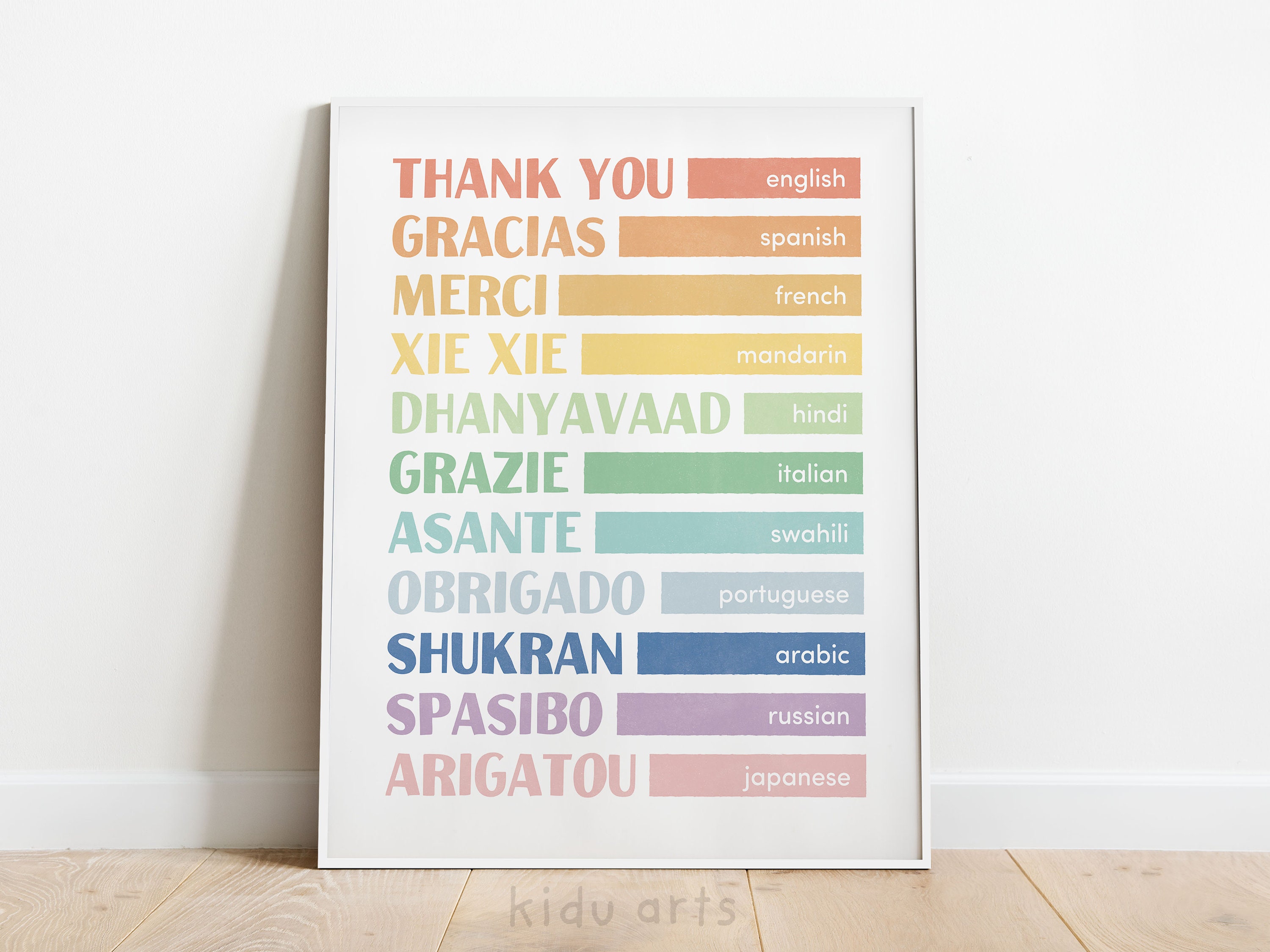 Thank You in Different Languages Poster, Thank You Translations Print ...
