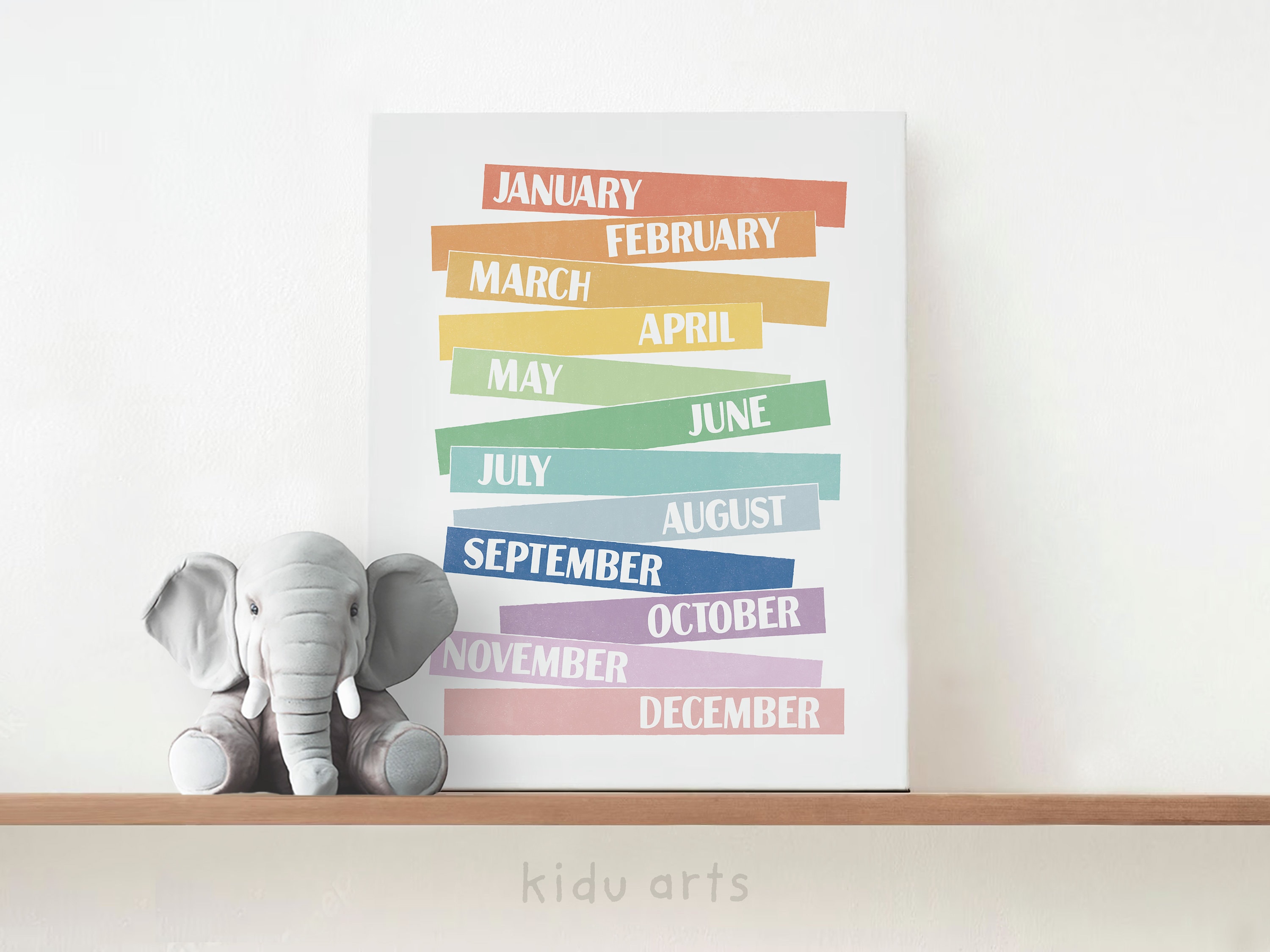 Days + Months Poster Combo Set, Rainbow Educational Prints, Homeschool ...