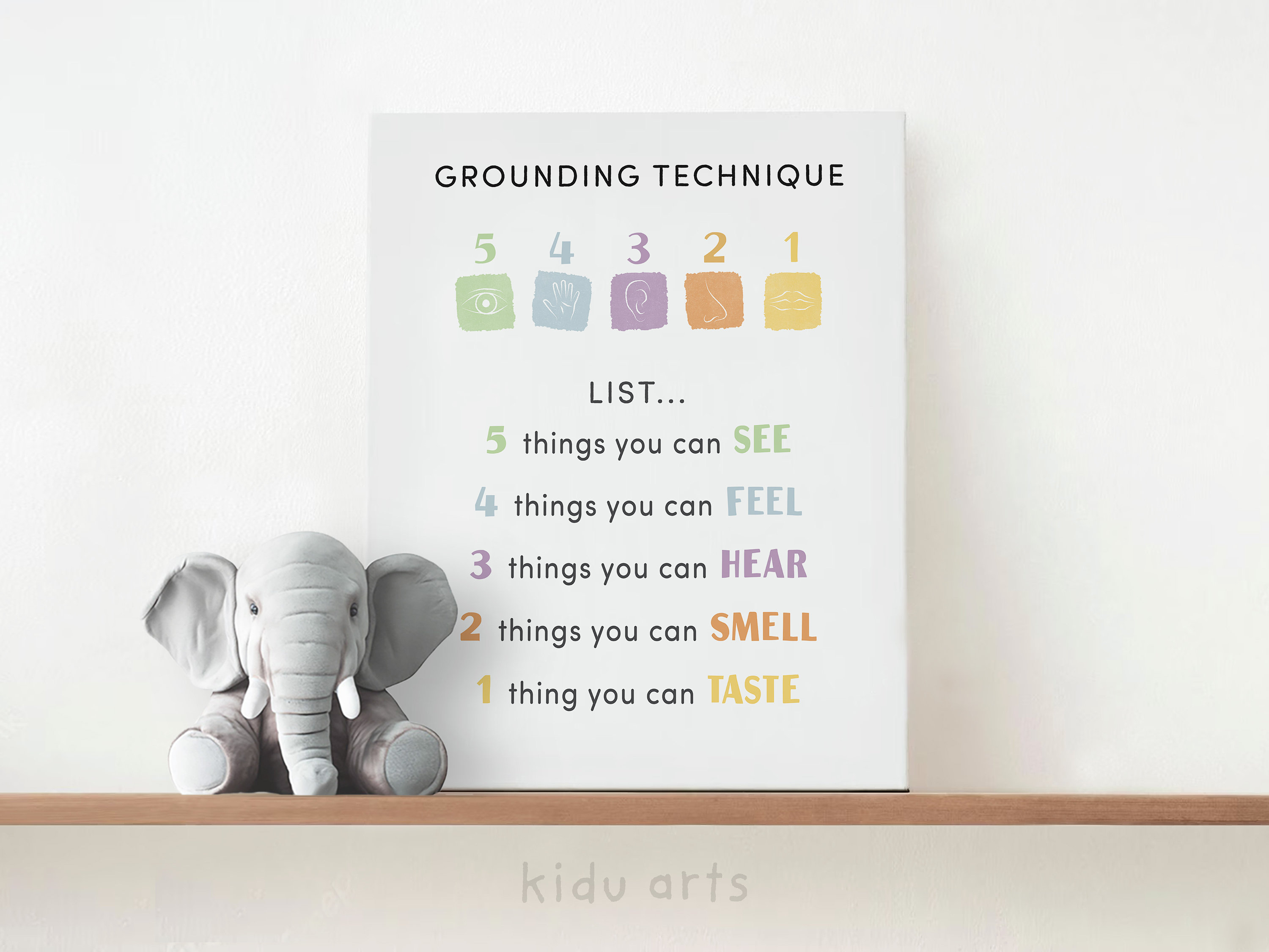 Grounding Technique Poster Mental Health Wall Art Therapy - Etsy