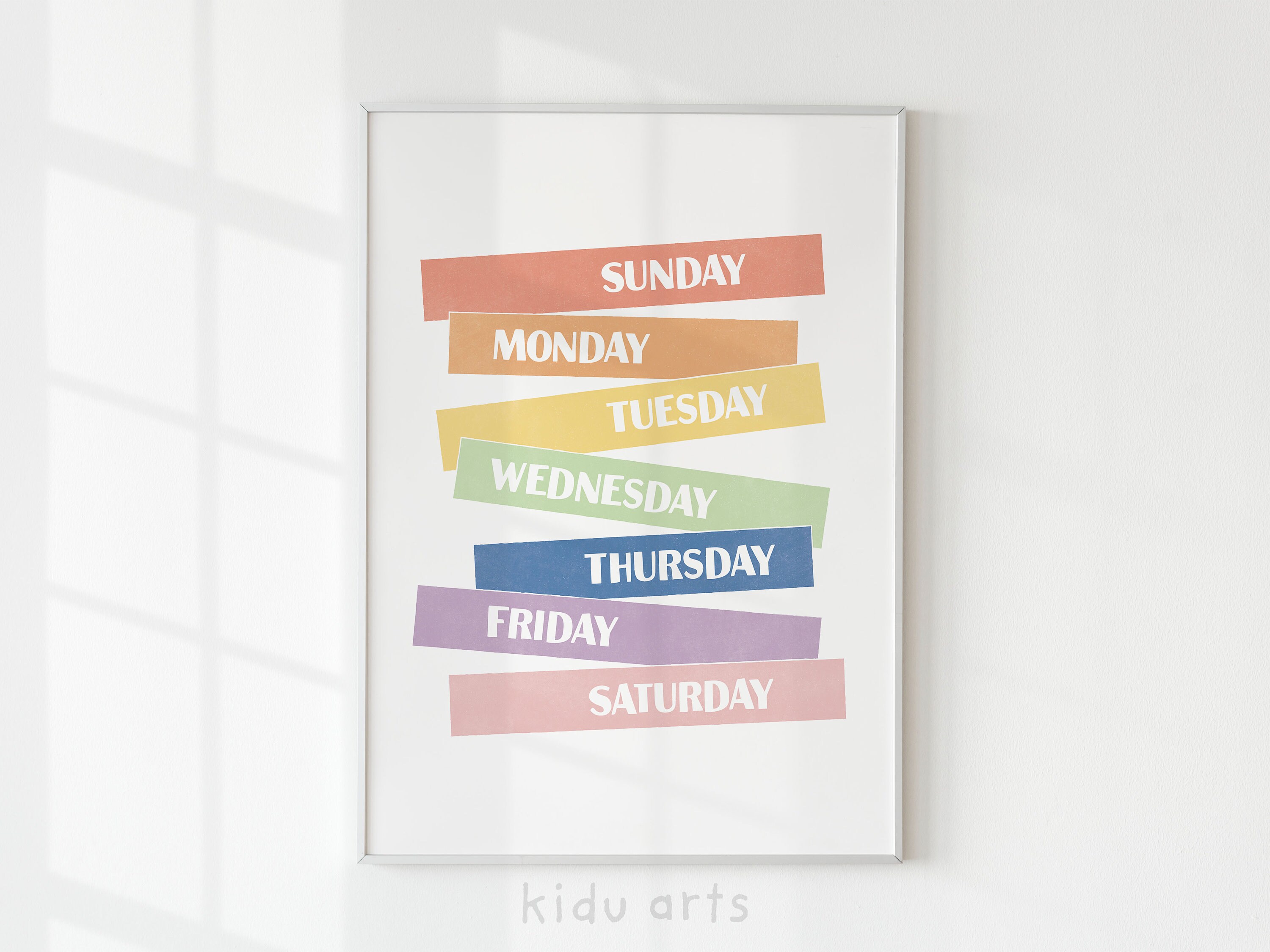 Days + Months Poster Combo Set, Rainbow Educational Prints, Homeschool ...