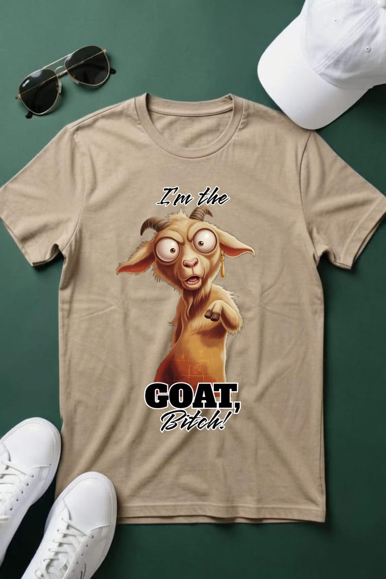 GOAT Funny Dad Shirt Adult Meme T-Shirt Sarcastic Shirt Funny Men's Shirt Goat Tee Animal Tee image 1