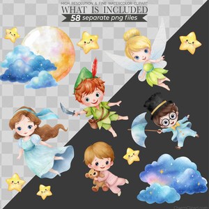 peter pan clipart, fairy png, tinkerbell art, fantasy clipart, magical png, cute fairies, wonderland style, enchanted png, fairy house, kids party art, peter pan bundle, fairy tale png, forest clipart