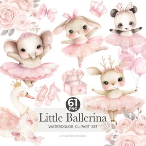 Ballerina aquarel clipart - oudroze - ballerina clipart - bloemenboeketten - zwaan clipart set - ballet - onbeperkte verkooplicentie