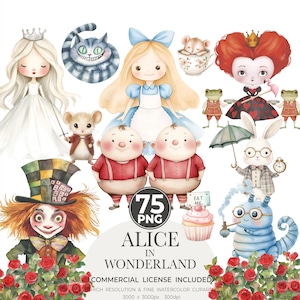 75 Alice no País das Maravilhas Aquarela Clipart PNG, Chá da tarde, Alice PNG, Cute Alice Wonderland Clipart, Queens Croquet Ground, Cute Alice PNG