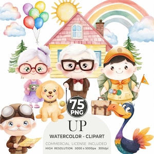 Up Clipart, Up PNG, Cute Scout Clipart, Carl, Russell, Ellie, Dug, Kevin, Balloon house png, Up Birthday, Paradise Falls, 70 Up Clipart set