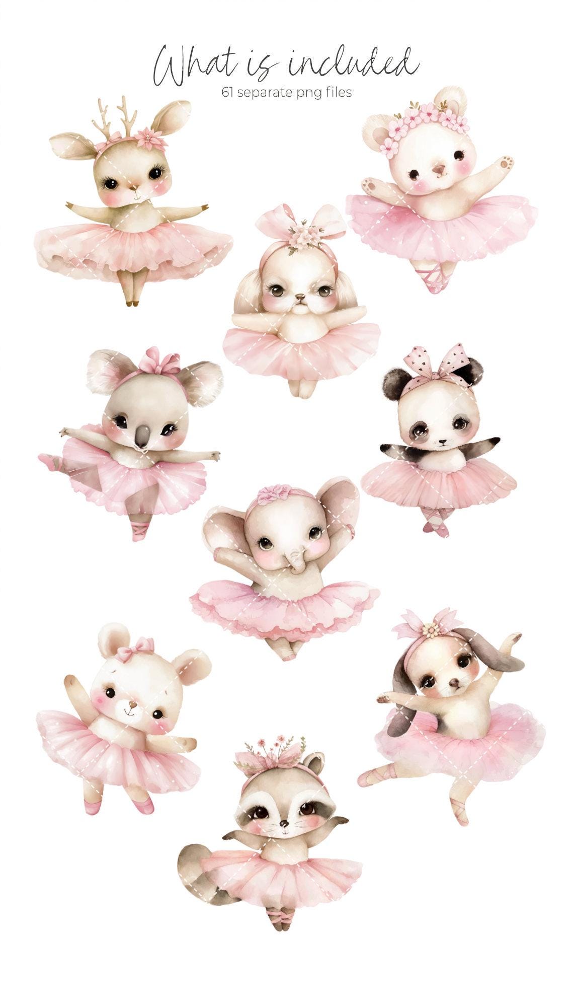 Ballerina Watercolor Clipart: Swan Lake, Floral Bouquets (PNG Digital ...