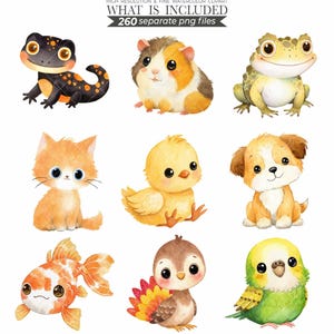 animal bundle, animal clipart, animal clip art, animal png, baby animal, clipart bundle, cute animal clipart, cute animal png, cute animals, cute animals png, printable animal, watercolor animal, watercolor animals