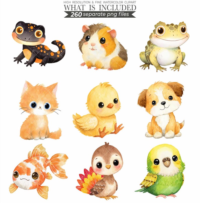 animal bundle, animal clipart, animal clip art, animal png, baby animal, clipart bundle, cute animal clipart, cute animal png, cute animals, cute animals png, printable animal, watercolor animal, watercolor animals