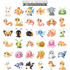 animal bundle, animal clipart, animal clip art, animal png, baby animal, clipart bundle, cute animal clipart, cute animal png, cute animals, cute animals png, printable animal, watercolor animal, watercolor animals