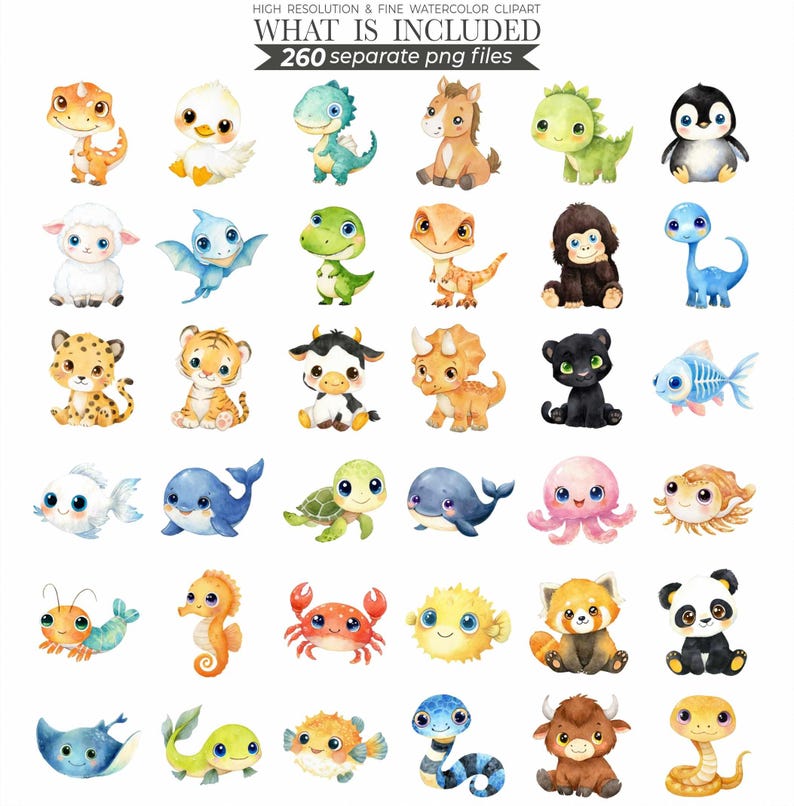 animal bundle, animal clipart, animal clip art, animal png, baby animal, clipart bundle, cute animal clipart, cute animal png, cute animals, cute animals png, printable animal, watercolor animal, watercolor animals