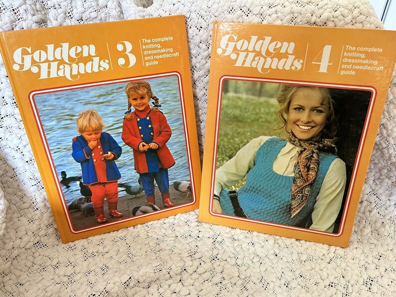 Vintage 1970s Golden Hands complete book set 1 18 knitting dressmaking sewing image 3