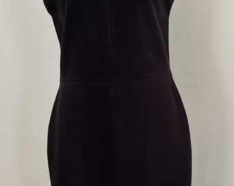 Vintage Laura Ashley Black Sheath Collared Dress Size 8
