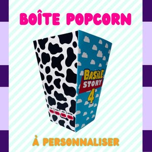 Boite popcorn personnalisé - Thème au choix - fête d'enfant - Papeterie sur mesure - Confiserie personnalisée