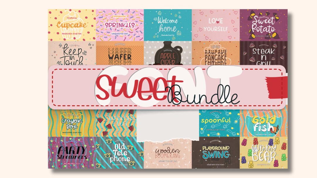Sweet Font Bundle, Handwritten Font, Wedding Font, Modern Font, Display ...