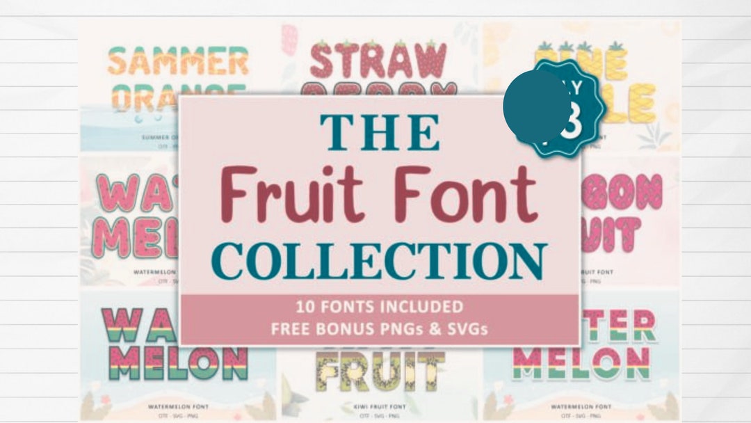 Fruit Collection Font Canvas SVG Instant Digital Download procreate ...
