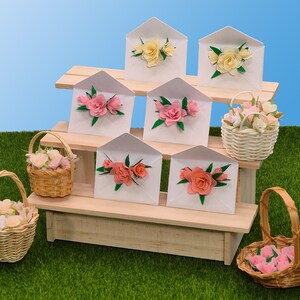 Verzierter Aufkleber/Karten-Topper/Papierblumenstrauß/3D-Papierbastelaufkleber/Kartenherstellung/Geschenkverpackung