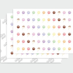 132 Cake pop-stickers/plannerstickers/decoratie/regenboogkleurig/kaarten maken/briefpapierbenodigdheden