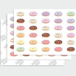 Donut planner stickers / Regenboogkleurig / Decoratie / Kaarten maken / Briefpapier leveren