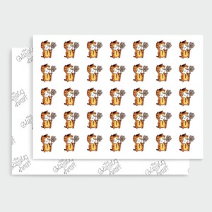 Stickers 70 tâches ménagères/Stickers agenda/Activités quotidiennes/Chat mignon