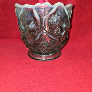 Fenton Opalescent Water Lily Jardiniere Vase